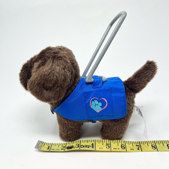 American Girl Chocolate Chip Service Dog Set Labrador Plush Dog and Blue Vest - Picture 10 of 11